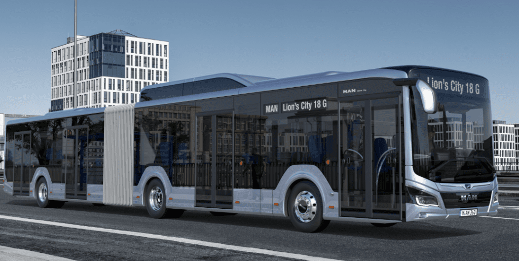 Den nya biogashybridledbussen från MAN